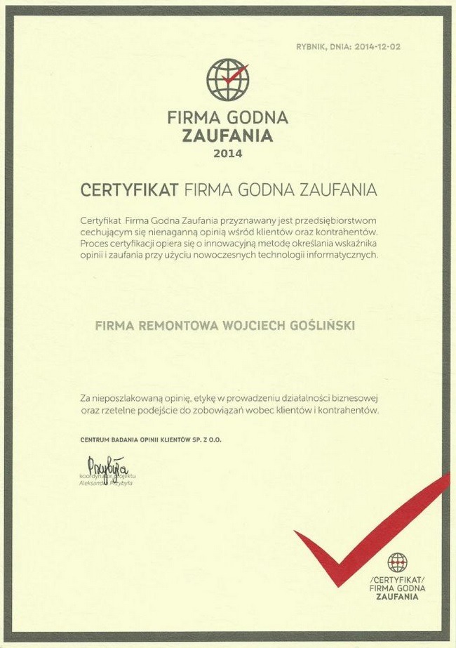 Wojciech-Goslinski-opinie-firma-remontowa-certyfikat-firma-godna-zaufania